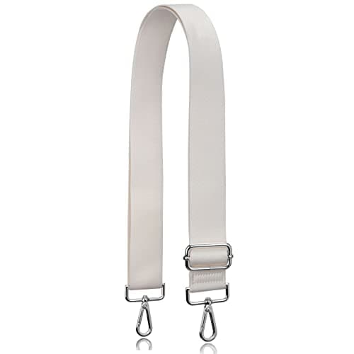 Allzedream Thick Strap Wide Adjustable Crossbody Handbag — White-silvery Hardware