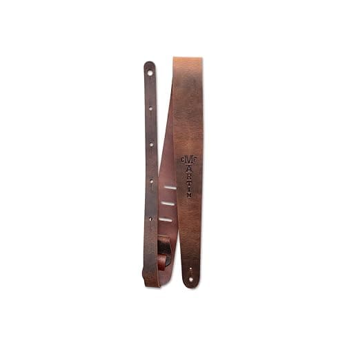 C.F. MARTIN 2 1/8" Brown Leather Guitar Strap