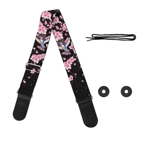 GLENLCWE Boston Terrier Print Guitar Strap for Acoustic & Electric Bass Guitars — Frog Sunflower