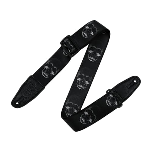 Levy's 2" Wide Polyester Guitar Strap — Black & White