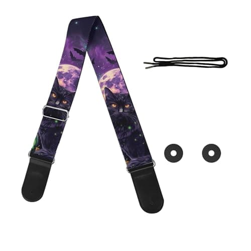GLENLCWE Boston Terrier Print Guitar Strap for Acoustic & Electric Bass Guitars — Sunflower Horse