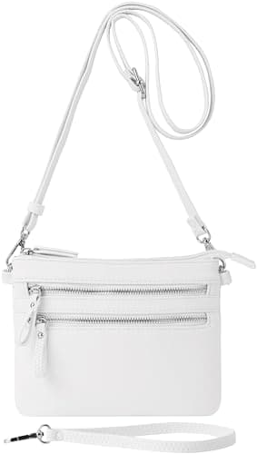 B Bretnano Vegan Mini Crossbody Purse with Tassel Accents — White Nn