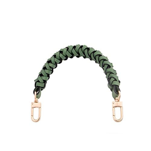 OULARIO Genuine Leather Braided Handle for Neonoe Metis Noe BB NM Beaubourg Hobo — Green