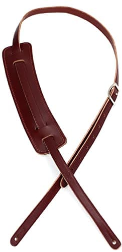 Levy's Leathers M25-DBR 50s Style Dark Brown RnR Leather Strap — Burgundy