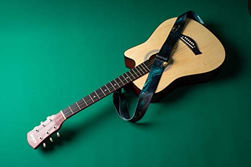 QIELIZI Adjustable Guitar Strap with 2 Locks, 2 Picks, Pick Holder & leather Button