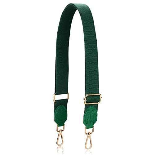 Allzedream Replacement Purse Straps for Crossbody Bags Handbag Wide Canvas Leather Adjustable — Green