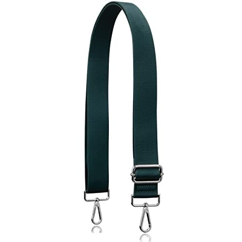 Allzedream Thick Strap Wide Adjustable Crossbody Handbag — Dark Green-silvery Hardware