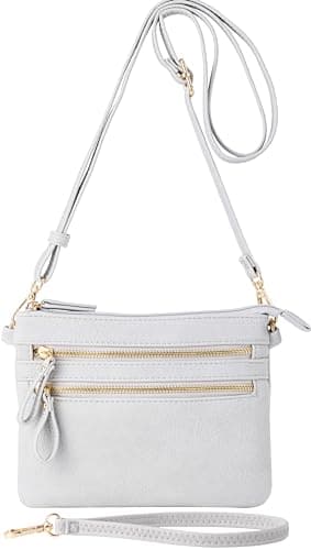 B Bretnano Vegan Mini Crossbody Purse with Tassel Accents — Gray Nn