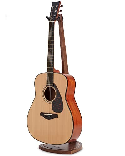 Mahogany Wood Guitar Stand for Home and Studio — Black Walnut