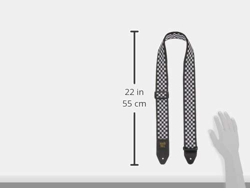 Black and White Checkered Guitar Strap for Ernie Ball - P04149