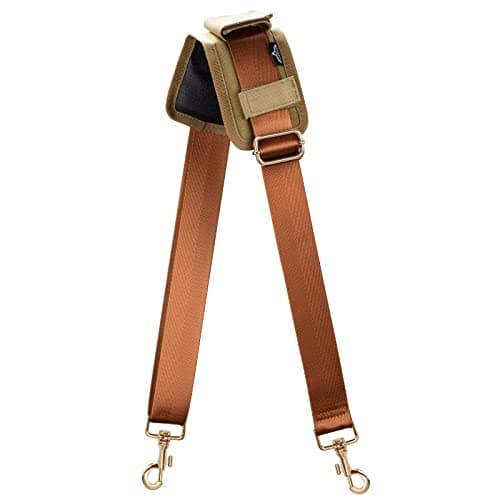 Allzedream Padded Shoulder Bag for Laptop Travel Duffle — Brown, Gold Hardware