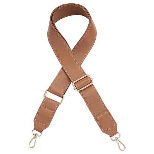 PH PandaHall 1.4 Inch Wide Black PU Leather Shoulder Bag Strap for Briefcase Messenger Bags Women Purse — Camel