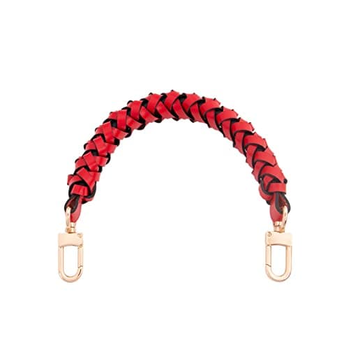 OULARIO Genuine Leather Braided Handle for Neonoe Metis Noe BB NM Beaubourg Hobo — Red