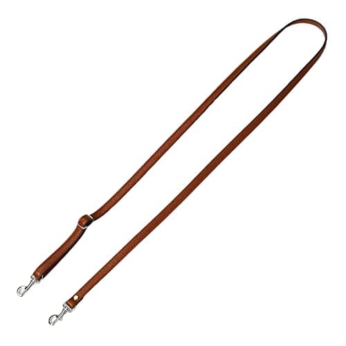 VanEnjoy Genuine Leather Crossbody Strap Replacement - 1/2" Width, 25-51" Length — Brown-silver Buckles