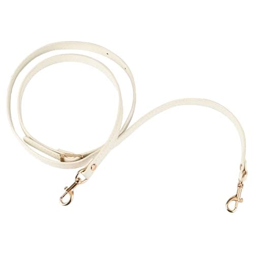 Audingull Handbag Purse Strap Replacement Adjustable Leather Crossbody — White With Gold Buckle