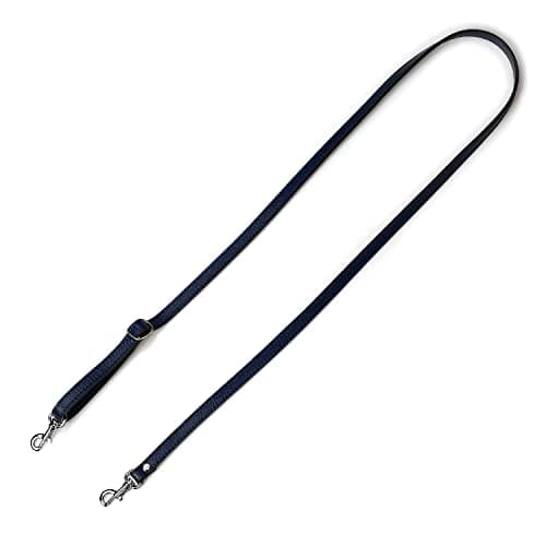VanEnjoy Genuine Leather Crossbody Strap Replacement - 1/2" Width, 25-51" Length — Navy Blue-grey Buckes