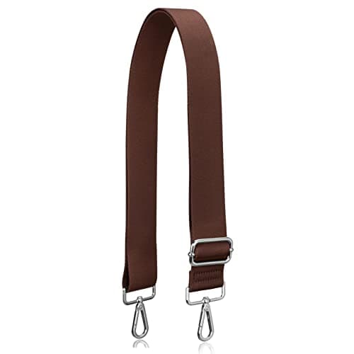 Allzedream Thick Strap Wide Adjustable Crossbody Handbag — Dark Brown-silvery Hardware