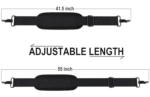 BOOEUDI 56-inch Thick Soft Adjustable Shoulder Strap, Black
