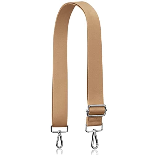 Allzedream Thick Strap Wide Adjustable Crossbody Handbag — Light Brown-silvery Hardware