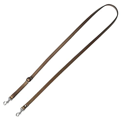 VanEnjoy Genuine Leather Crossbody Strap Replacement - 1/2" Width, 25-51" Length — Bronze - Silver Buckles