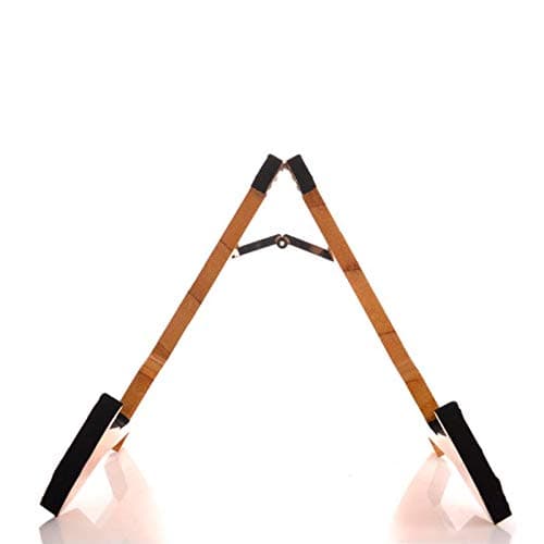 Miwayer Real Bamboo A-Frame Guitar Stand with Soft Leather Protection
