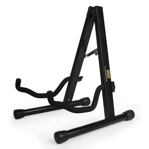 MUSO America Black Walnut Guitar Bass Ukulele Banjo Mandolin Stand — Hard Wood Black
