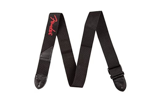 Fender Bass Guitar Strap — Black With Red Logo