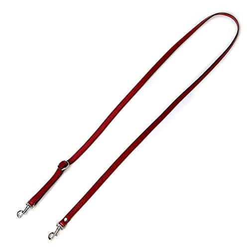 VanEnjoy Genuine Leather Crossbody Strap Replacement - 1/2" Width, 25-51" Length — Red-silver Buckles