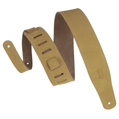 Levy's Simply Suede Series Black Guitar Strap MS26-BLK — Tan