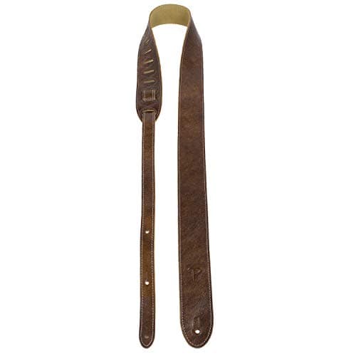 Perri's Italian Leather Guitar Strap - Soft, Adjustable, Chestnut