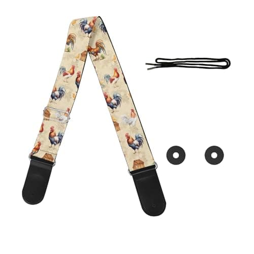 GLENLCWE Colorful Sea Turtle Guitar Strap for Acoustic, Electric & Bass — Rooster