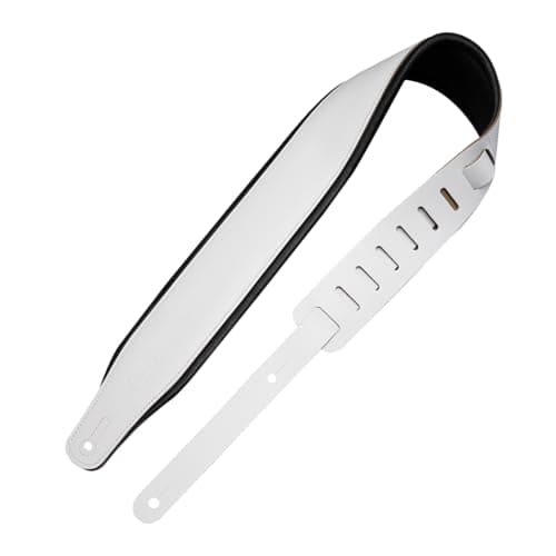 Levy's Leathers 3" Wide Amped Dark Brown Guitar Strap — White & Black