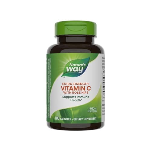 Nature's Way Extra Strength Vitamin C with Rose Hips, Supports Immune & Collagen Health, 100 Capsules