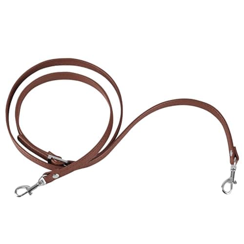 Audingull Handbag Purse Strap Replacement Adjustable Leather Crossbody — Brown With Silver Buckle