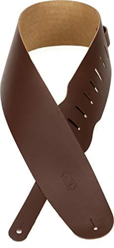 Levy's Genuine Leather Bass Guitar Strap, Black M4-BLK — Brown