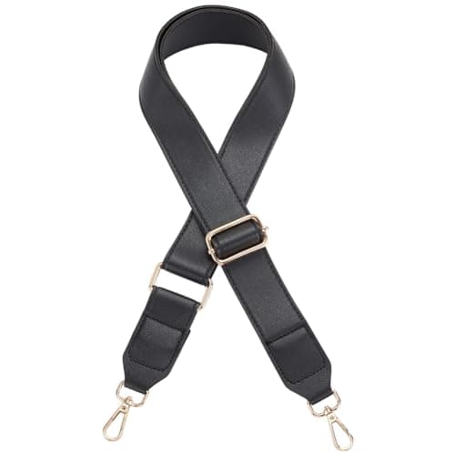 PH PandaHall 1.4 Inch Wide Black PU Leather Shoulder Bag Strap for Briefcase Messenger Bags Women Purse