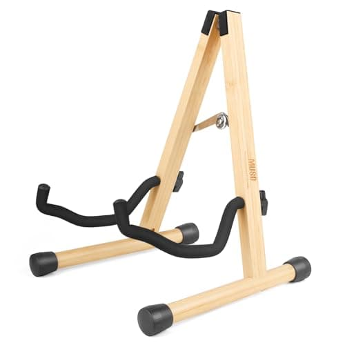 MUSO America Black Walnut Guitar Bass Ukulele Banjo Mandolin Stand — Bamboo
