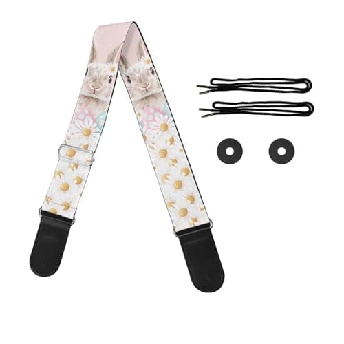GLENLCWE Adjustable Strap for Acoustic, Electric & Bass Guitars — Daisy Bunny