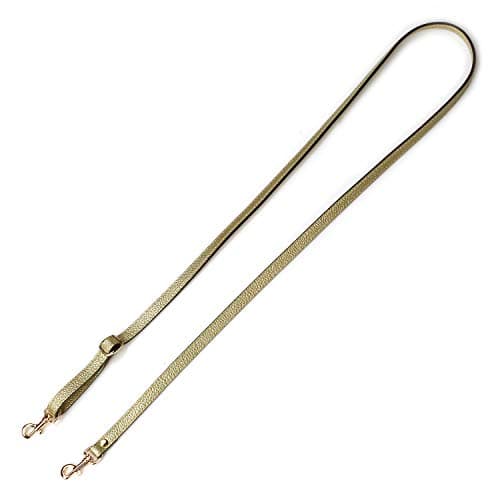 VanEnjoy Genuine Leather Crossbody Strap Replacement - 1/2" Width, 25-51" Length — Gold