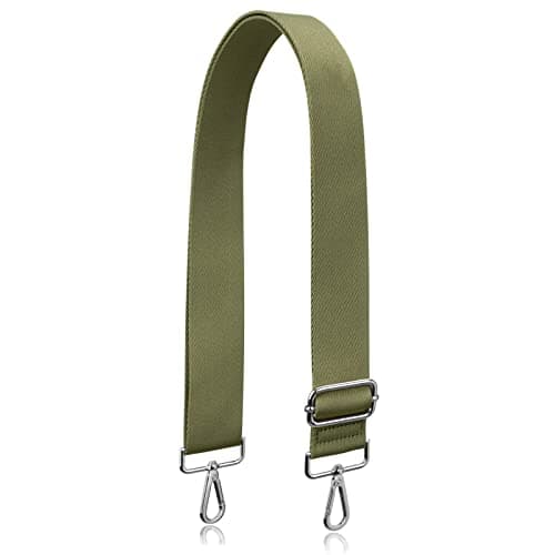 Allzedream Thick Strap Wide Adjustable Crossbody Handbag — Olive Green-silvery Hardware