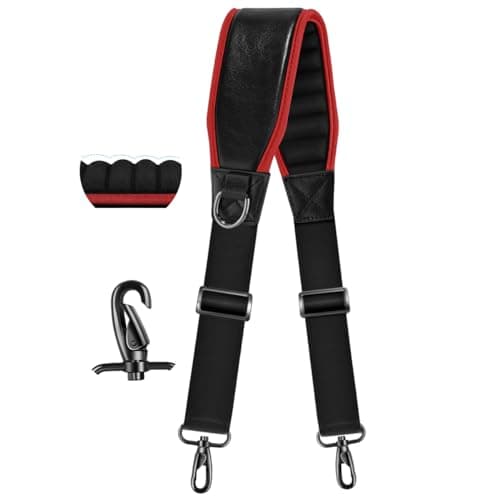 ZINZ ZINZ 78" Black Neoprene Shoulder Strap Belt — Red Edge