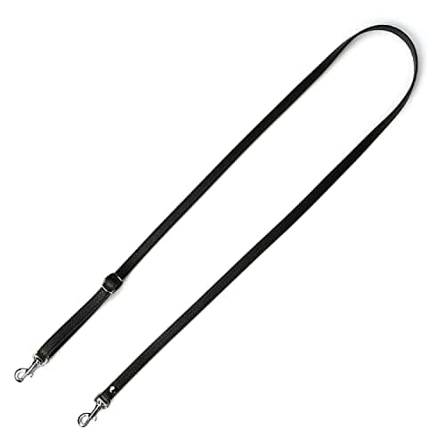 VanEnjoy Genuine Leather Crossbody Strap Replacement - 1/2" Width, 25-51" Length — 3# Black-grey Buckles