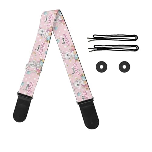GLENLCWE Adjustable Strap for Acoustic, Electric & Bass Guitars — Easter Bunny