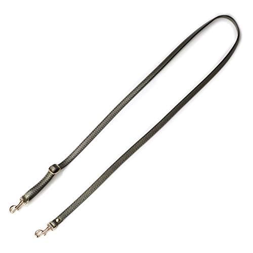VanEnjoy Genuine Leather Crossbody Strap Replacement - 1/2" Width, 25-51" Length — Silver Grey