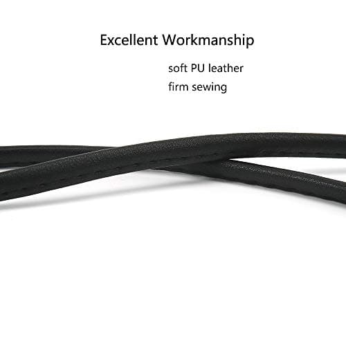 Xiahw Thin Soft PU Leather Crossbody Chain Strap for Small Bags, Purses, Wallets, Clutch, Phone Cases (Black-Silver)