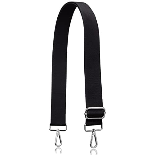 Allzedream Thick Strap Wide Adjustable Crossbody Handbag — Black-silvery Hardware