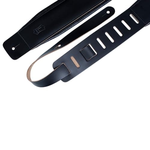 Levy's 3" Extra-Long Genuine Leather Guitar Strap Black
