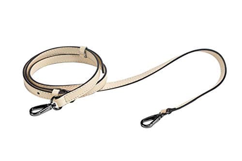 Full Grain Genuine Leather Strap for Crossbody Handbags - LIVE UP — Beige-grey Buckles