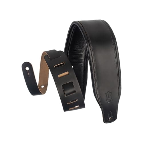 Levy's Leathers 3" Wide Amped Dark Brown Guitar Strap — Black