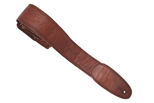 Genuine Leather Brown Padded Guitar Strap - 2 Inch Acoustic/Electric/Bass